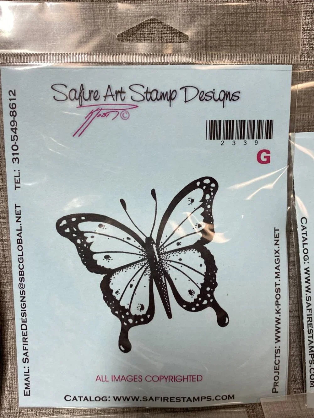UNIQUE VTG Rubber Stamps Safire Designs & Acrylic Block 8pc Lot NEW OLD STOCK